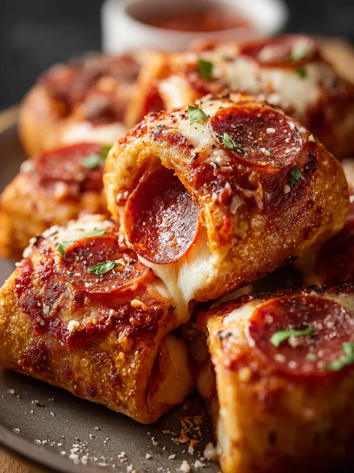 High Protein Beef Pepperoni Pizza Rolls – Cheesy & Crispy! First Image
