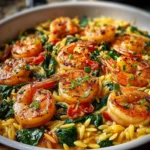Irresistible 25-Minute Shrimp and Spinach Orzo Skillet First Image