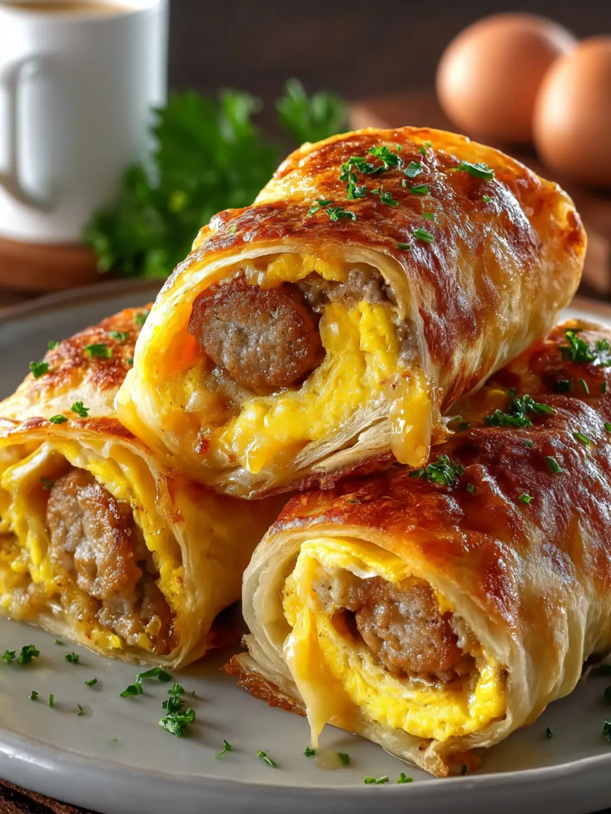 Sausage Egg and Cheese Breakfast Roll-Ups First Image