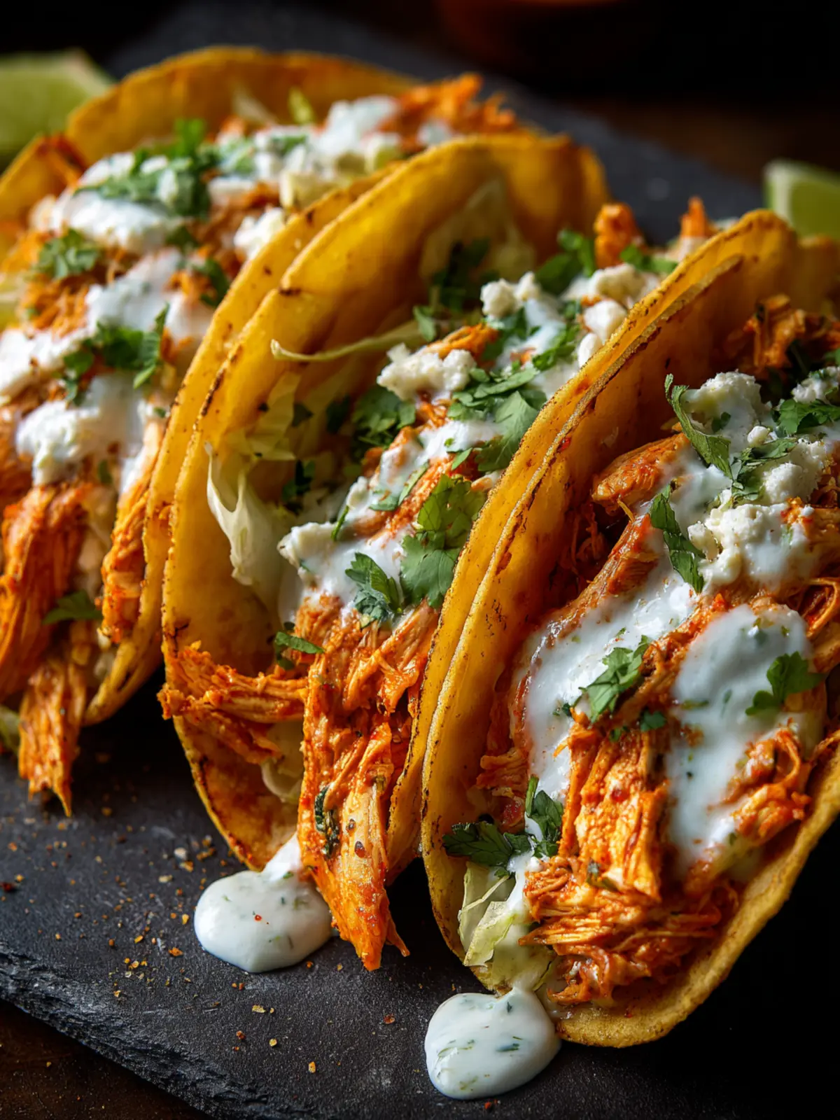 Crockpot Crispy Buffalo Chicken Tacos with Jalapeño Ranch First Image
