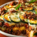 Low-Carb Ground Beef Zucchini Bake First Image