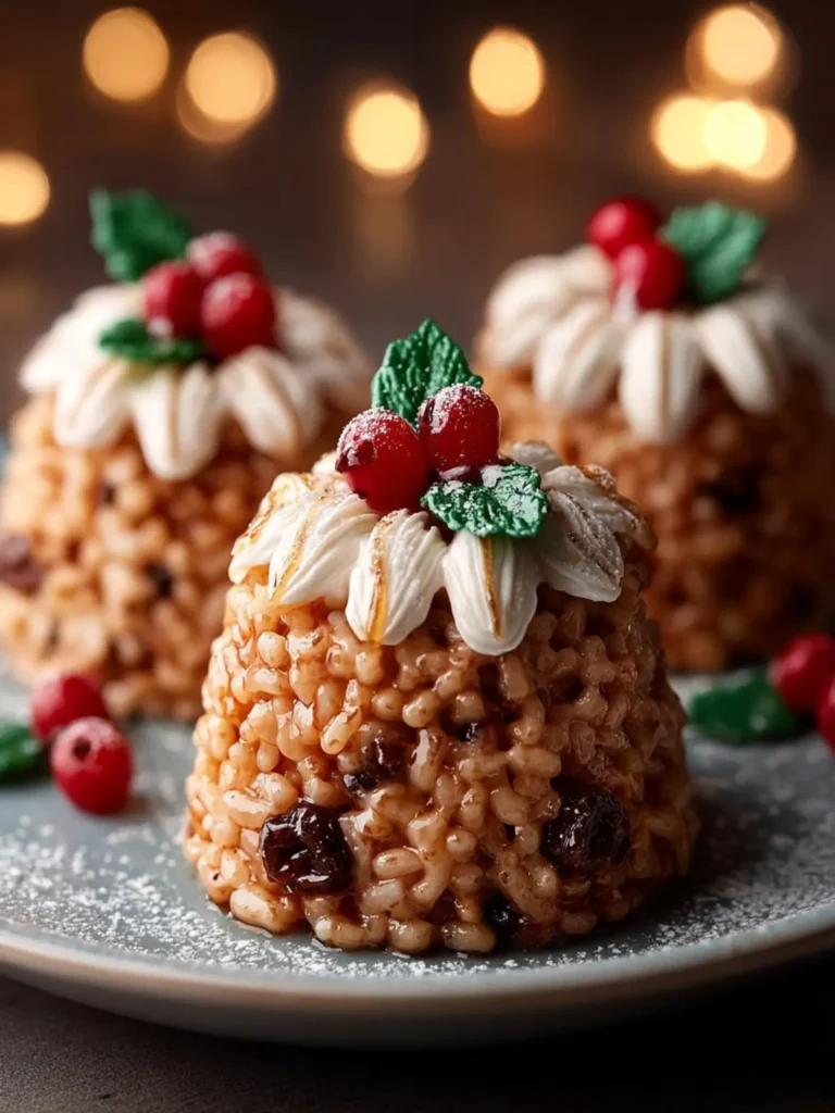No-Bake Rice Krispie Christmas Puddings First Image