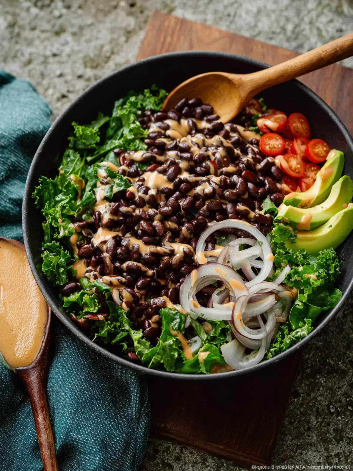 Black Bean Nourish Bowl with Creamy Ginger Sriracha Dressing First Image