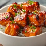 Irresistible Honey Garlic Salmon Bites Bowl First Image