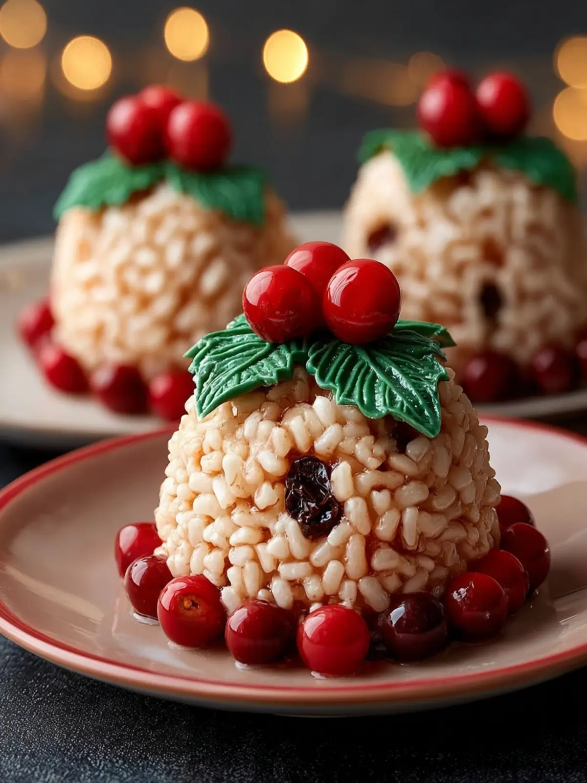 No-Bake Rice Krispie Christmas Puddings First Image