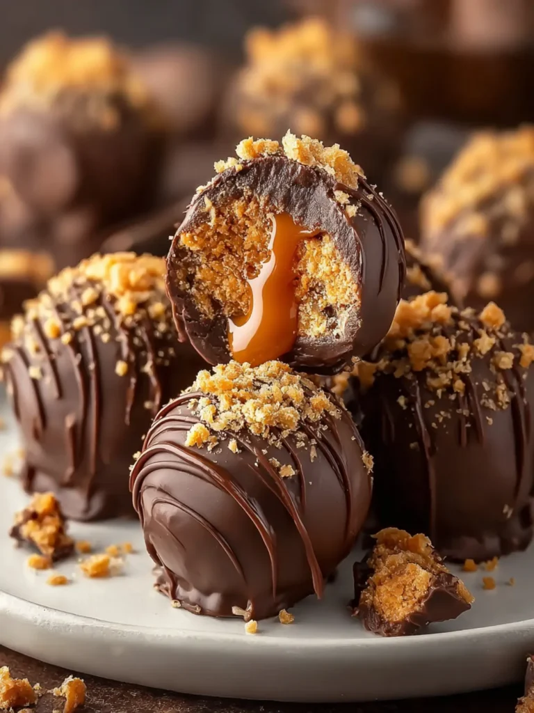 No Bake Caramel Crunch Butterfinger Truffles First Image