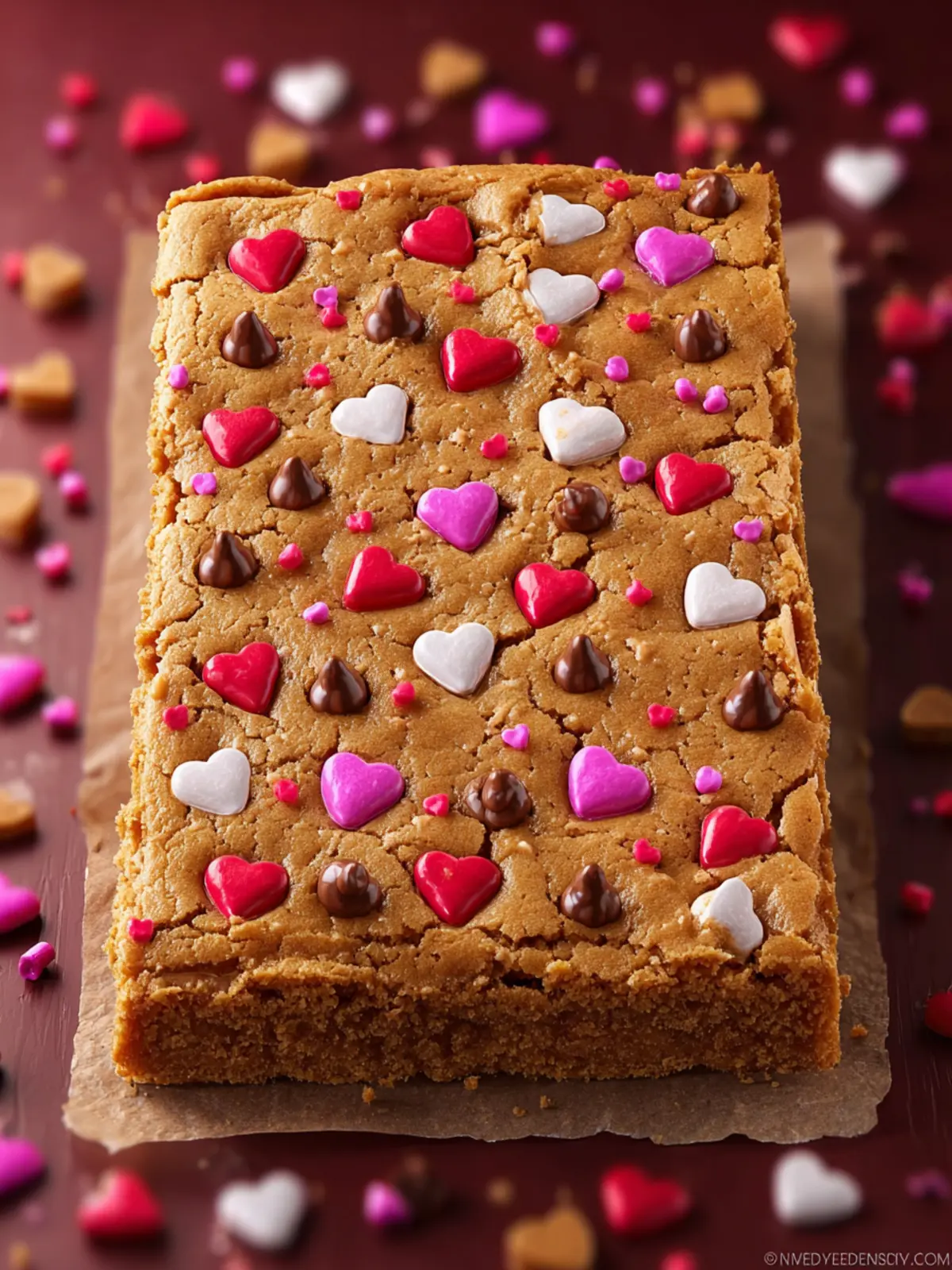 Valentine Peanut Butter Cookie Bars First Image