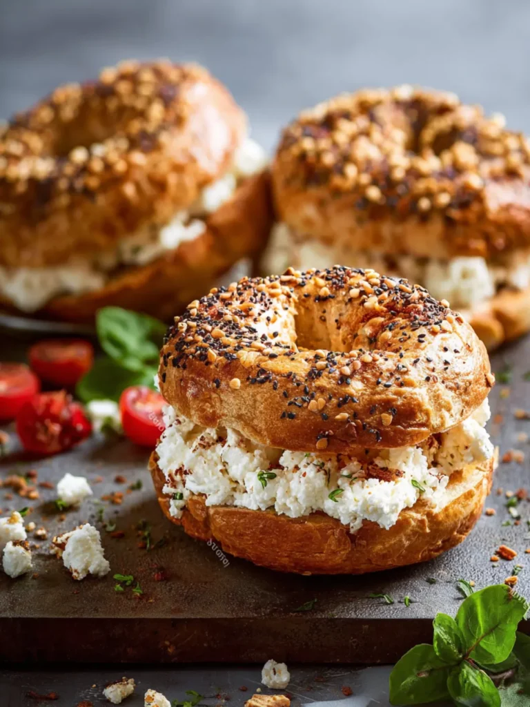 Protein Bagels with Cottage Cheese First Image