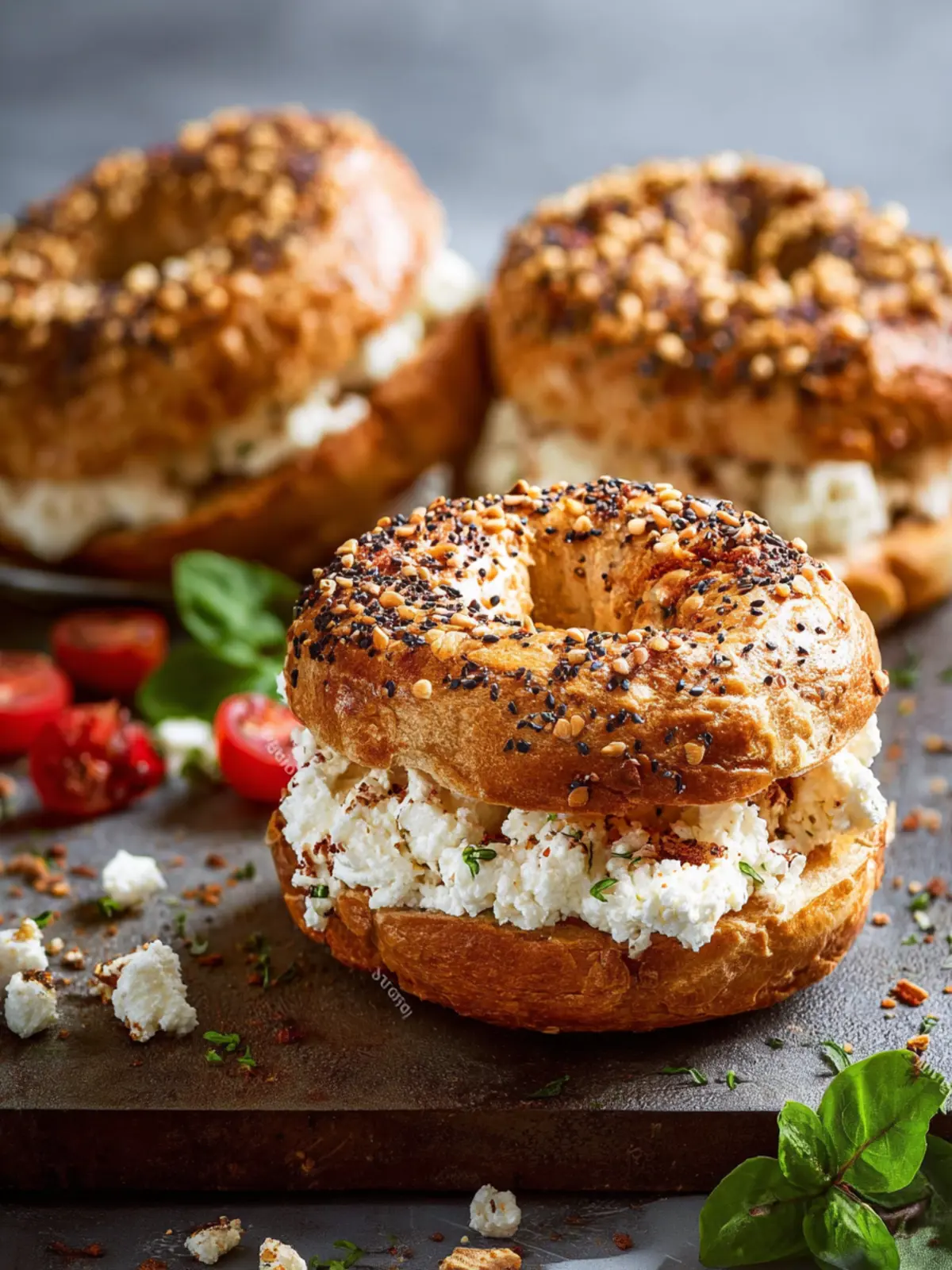Protein Bagels with Cottage Cheese First Image
