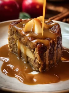 Apple Date Chai Pudding Cake with Warm Caramel Bliss First Image