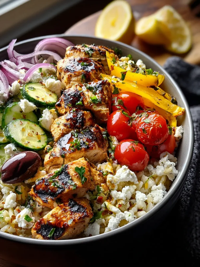Delicious Greek Chicken Souvlaki Bowls Recipe First Image