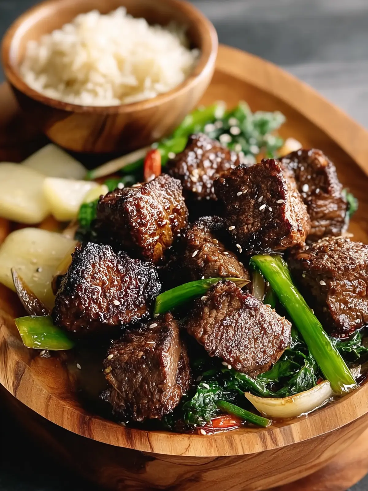 Irresistible Steak Bites with Miso Ginger Dressing Recipe First Image