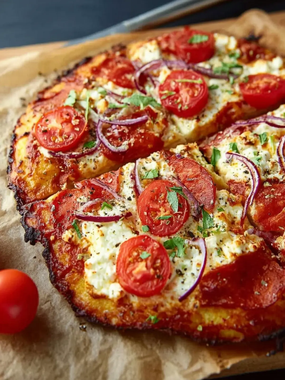 Viral Cottage Cheese Flatbread Pizza First Image