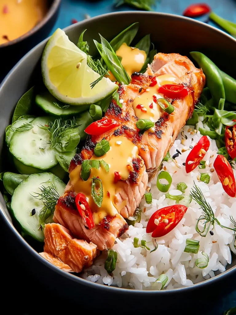 Spicy Salmon Bowls with Coconut Rice: A Flavor Explosion First Image