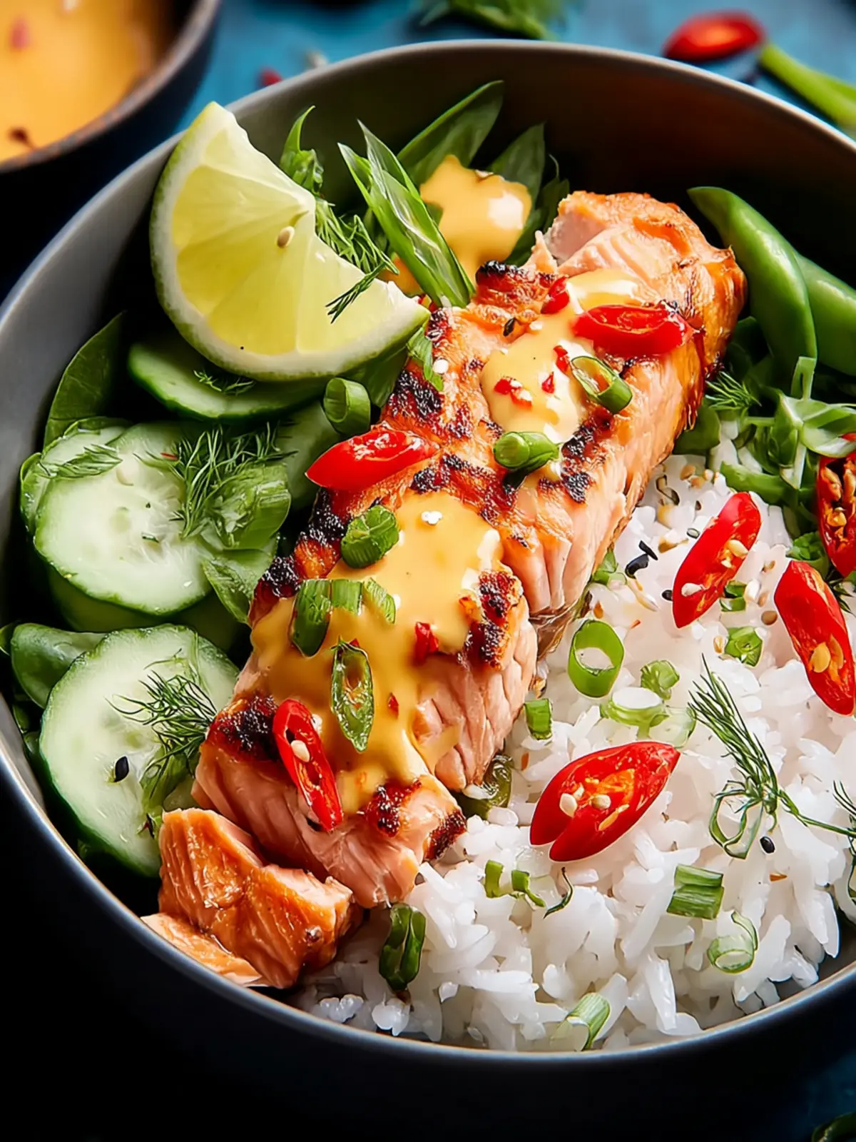 Spicy Salmon Bowls with Coconut Rice: A Flavor Explosion First Image
