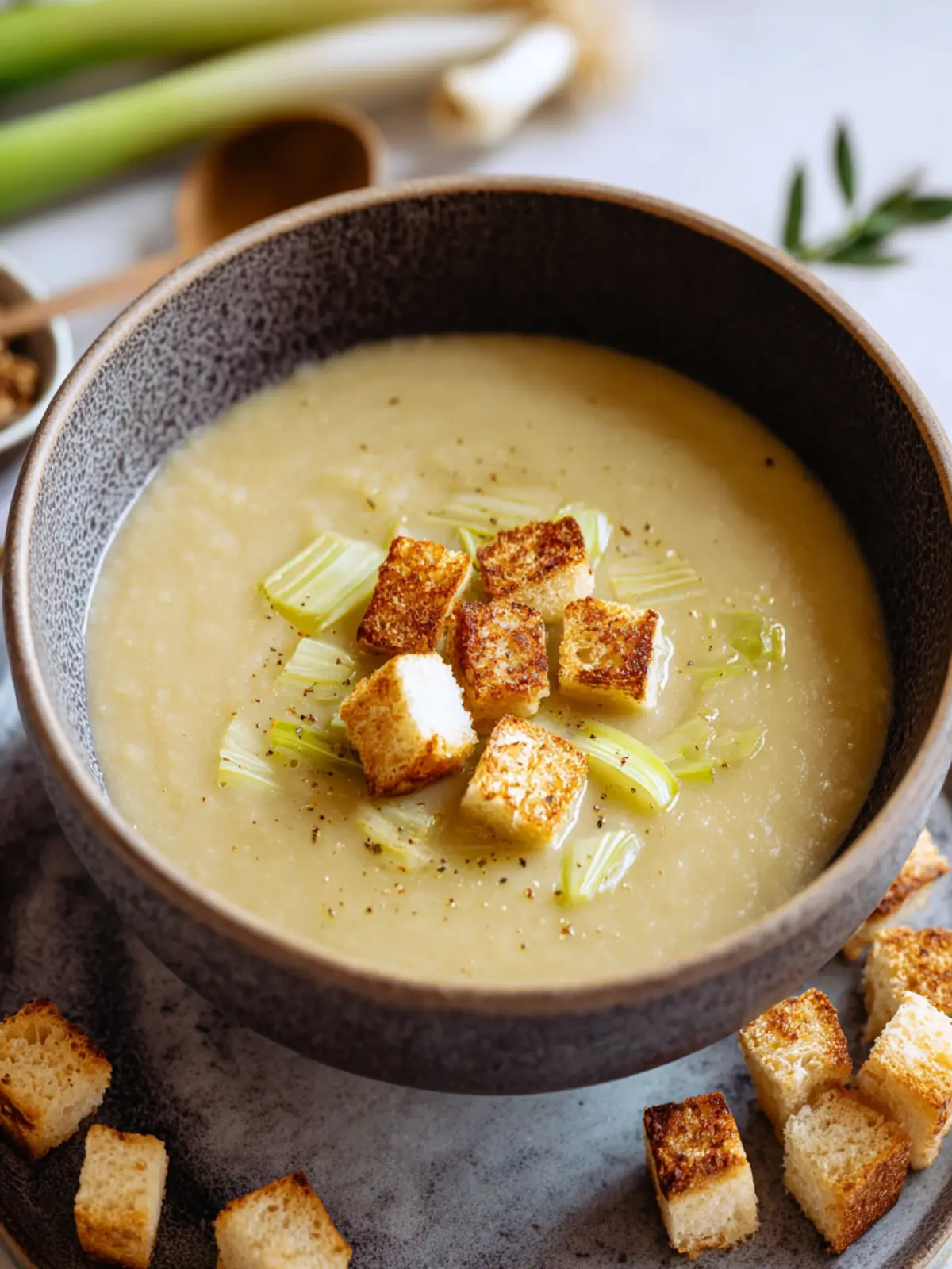 Creamy Cauliflower Potato & Leek Soup Recipe Bliss First Image