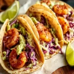 Crispy Shrimp Tacos with Avocado Lime Slaw: Unforgettable... First Image