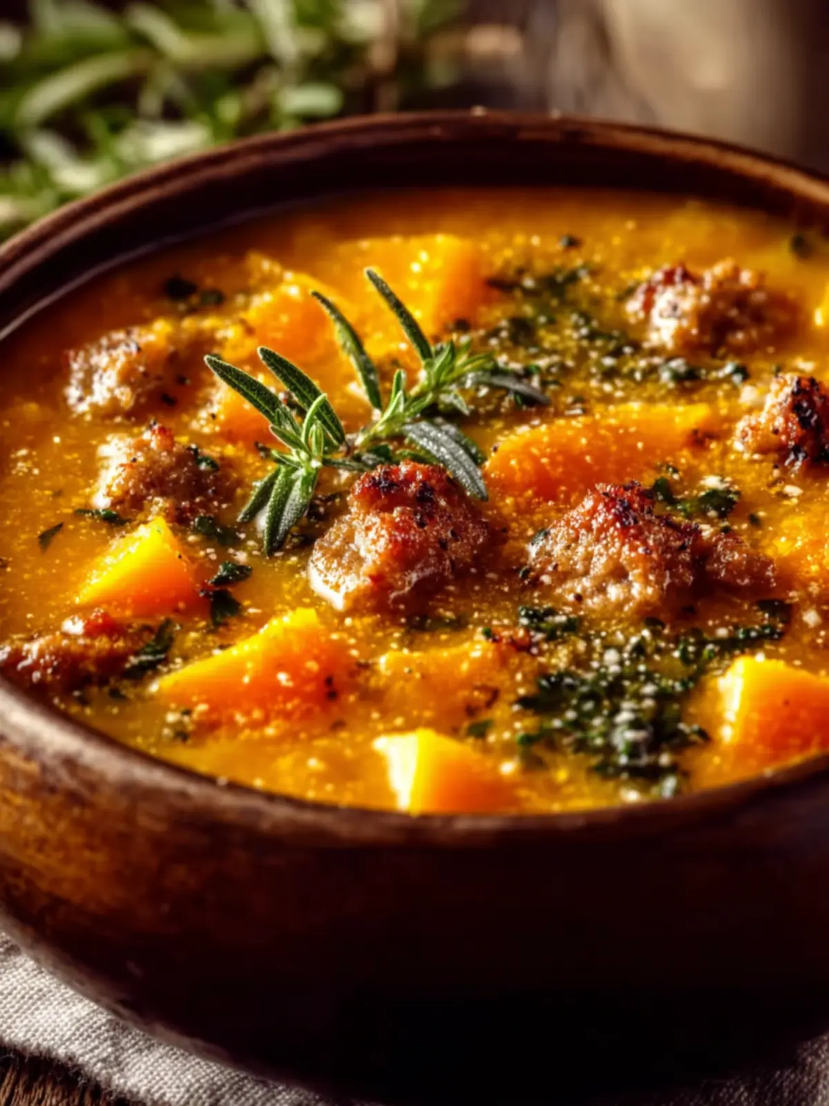 Slow Cooker Butternut Squash Sausage Soup First Image