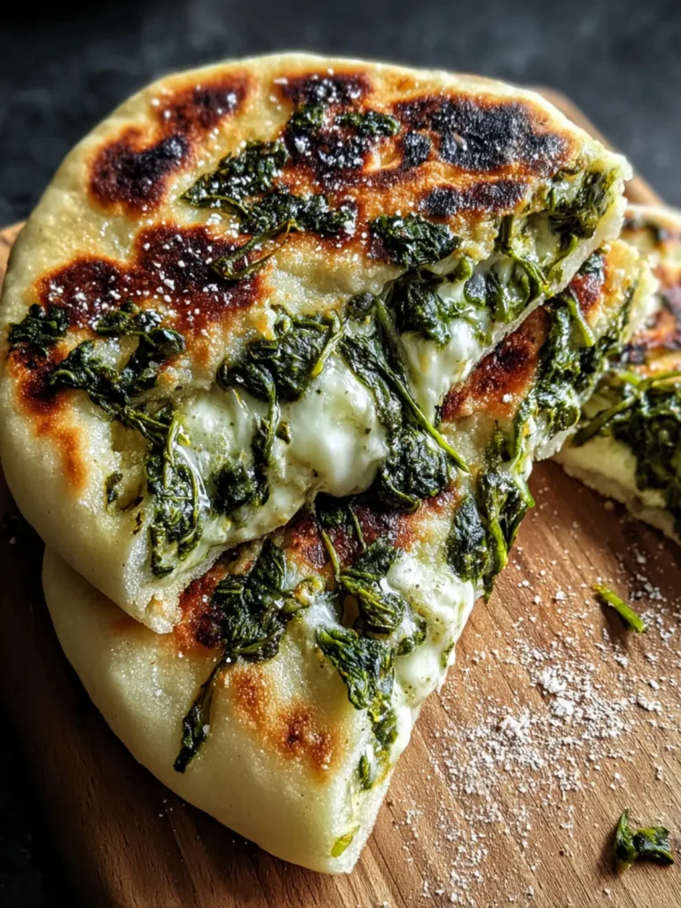Irresistible Cheesy Spinach Stuffed Flatbreads Recipe First Image