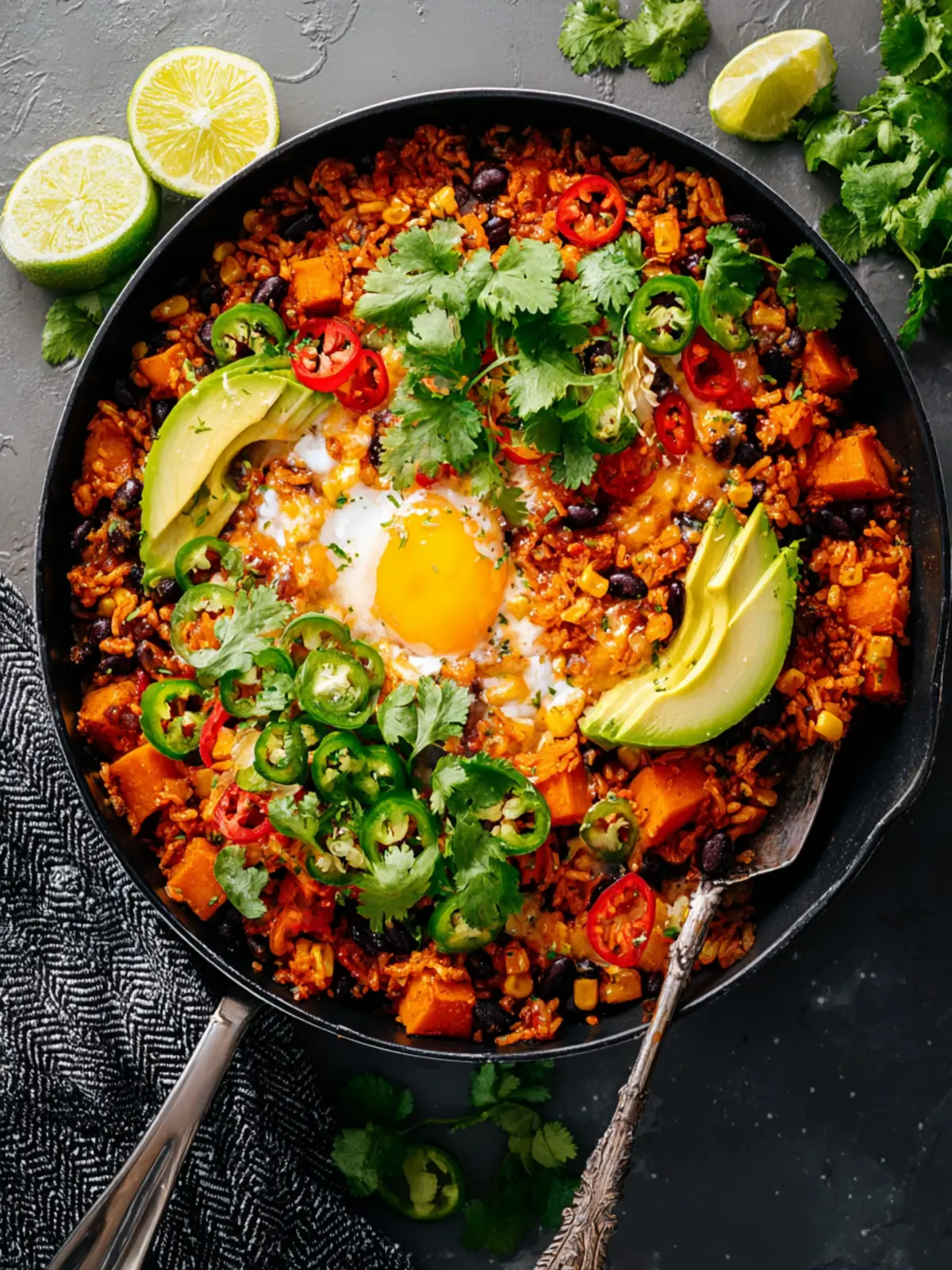 One Skillet Sweet Potato Burrito Bowls First Image