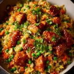 One-Pan Trader Joe’s Orange Chicken Fried Rice Skillet First Image