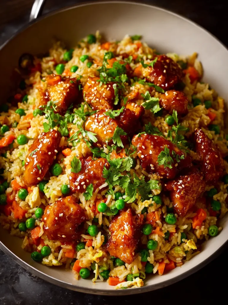 One-Pan Trader Joe’s Orange Chicken Fried Rice Skillet First Image
