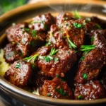 Slow Cooker Garlic Butter Steak Bites First Image