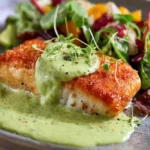 Pan Seared Cod with Avocado Cream Sauce First Image