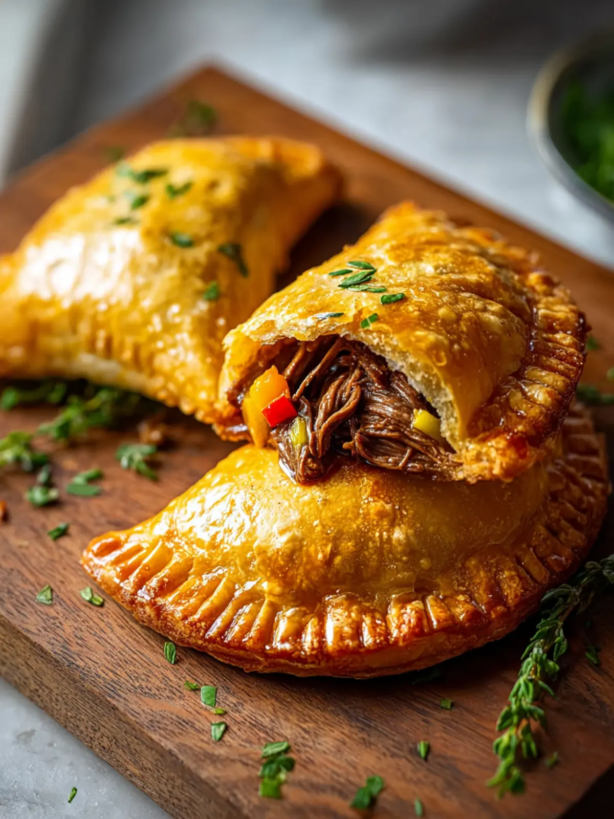 Jamaican Beef Pot Roast Hand Pies with Flaky Pastry First Image