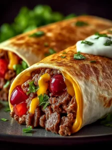 Cherry Beef Crunch Wraps: Sweet & Savory Delight First Image