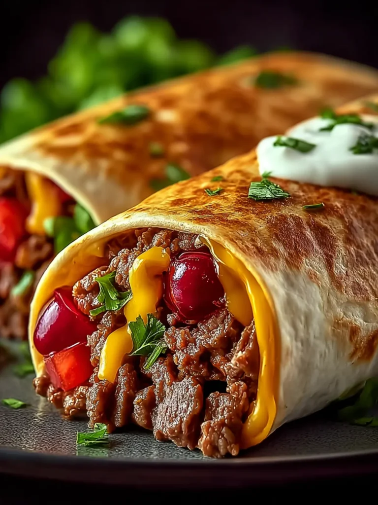 Cherry Beef Crunch Wraps: Sweet & Savory Delight First Image