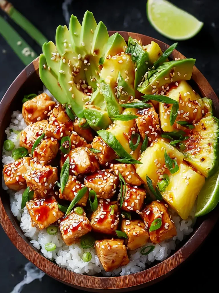 Pineapple Avocado Chicken Bowls: A Tropical Escape First Image
