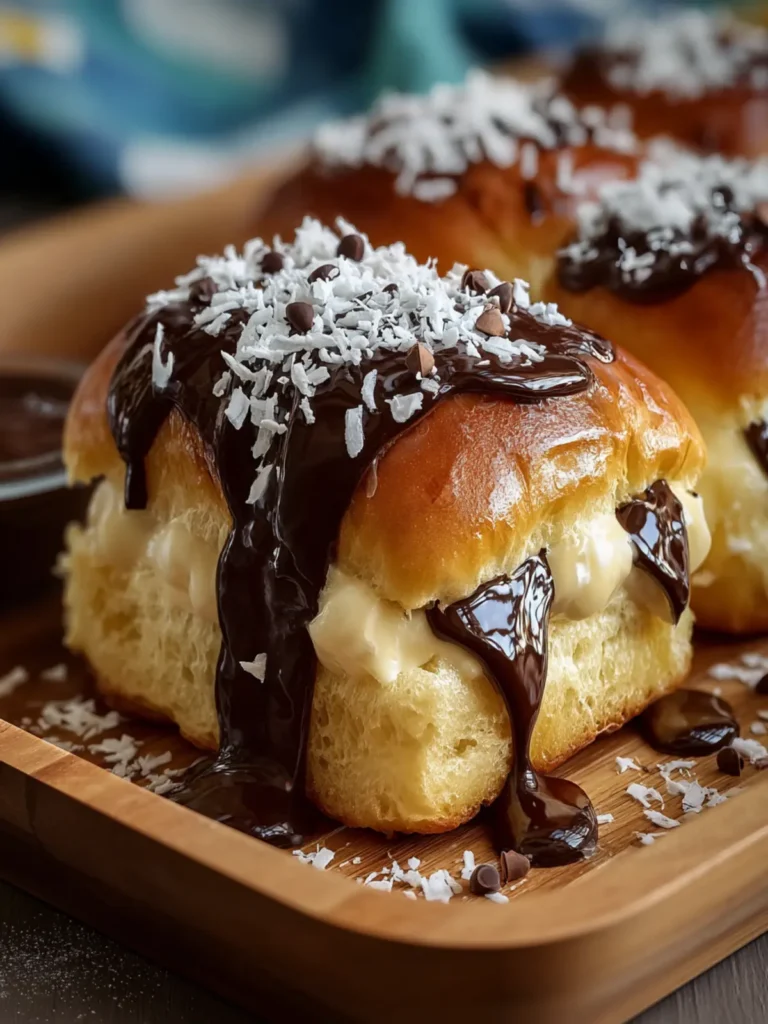 Boston Cream Pie Stuffed Hawaiian Rolls First Image