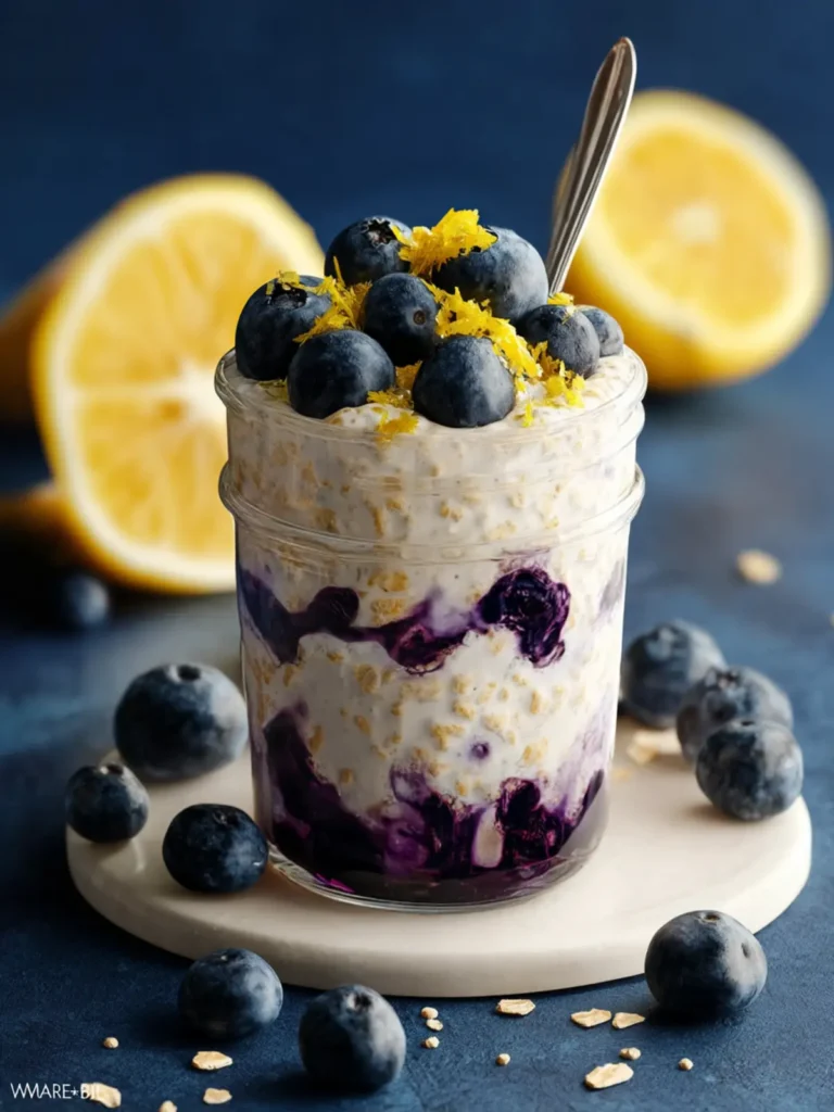 High-Protein Lemon Blueberry Overnight Oats First Image
